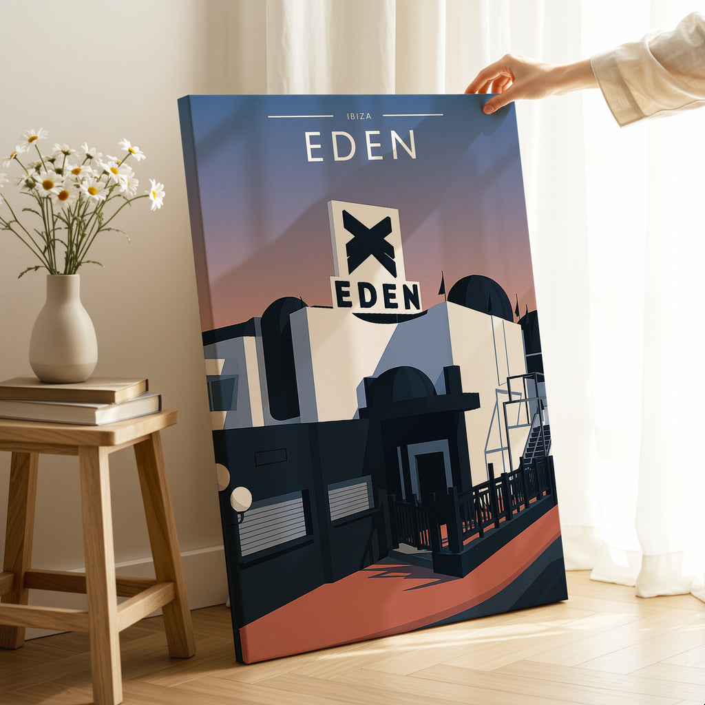 Ibiza Travel Poster as a gallery-wrapped canvas