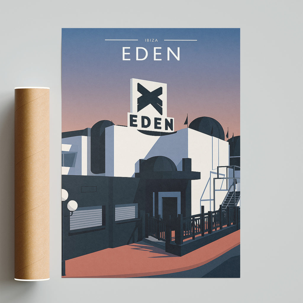 Ibiza Travel Poster - fine art print with shipping tube