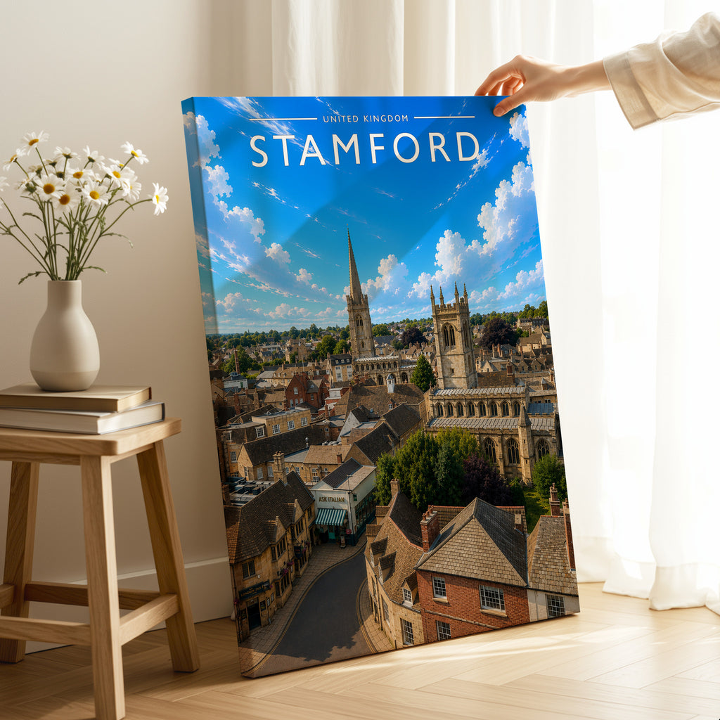 Stamford #12 Travel Poster as a gallery-wrapped canvas