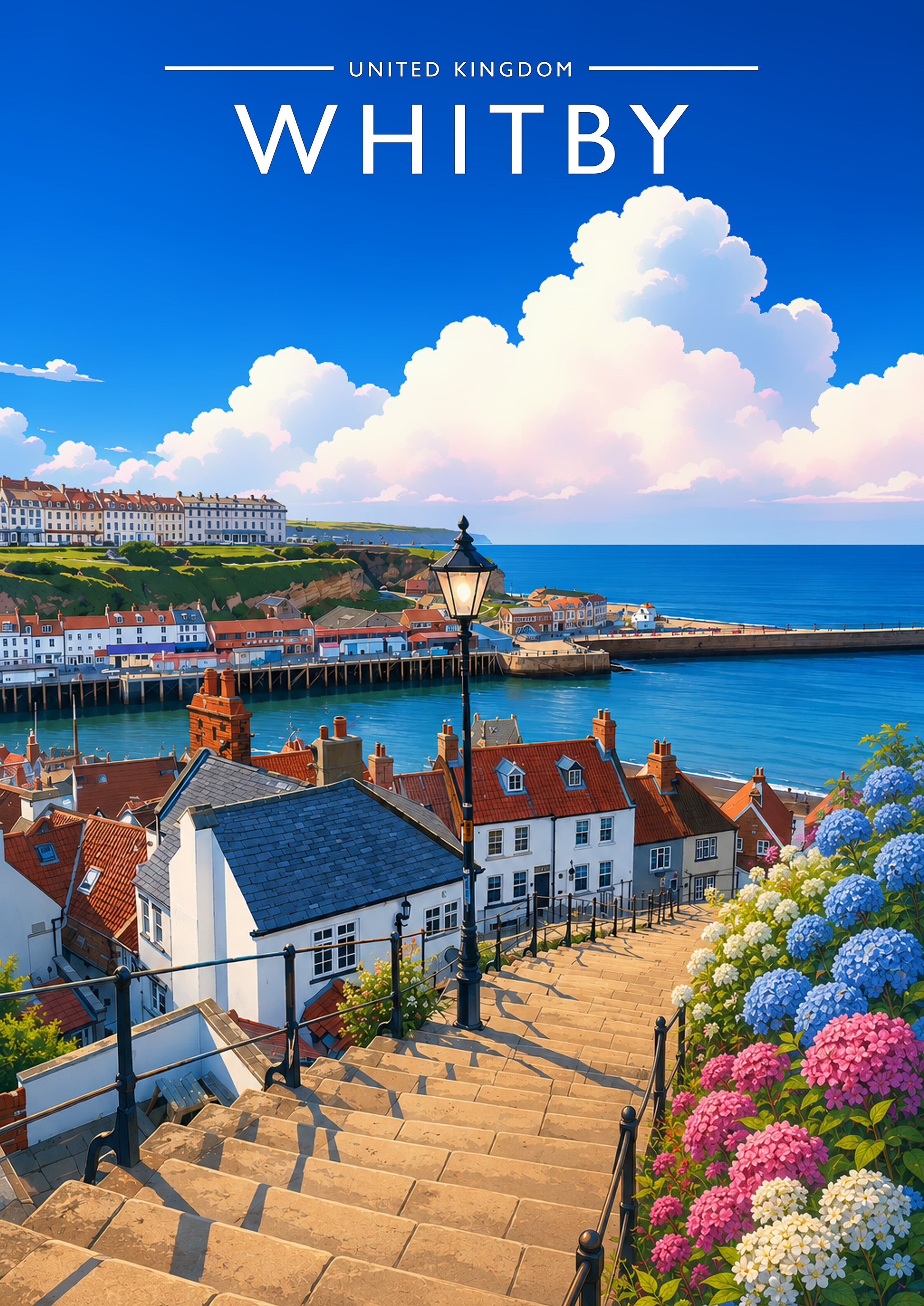 Whitby #3 Travel Poster - A4 travel poster print