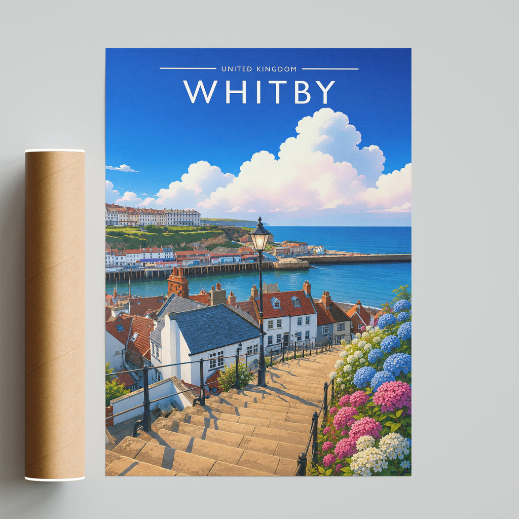Whitby #3 Travel Poster - fine art print with shipping tube