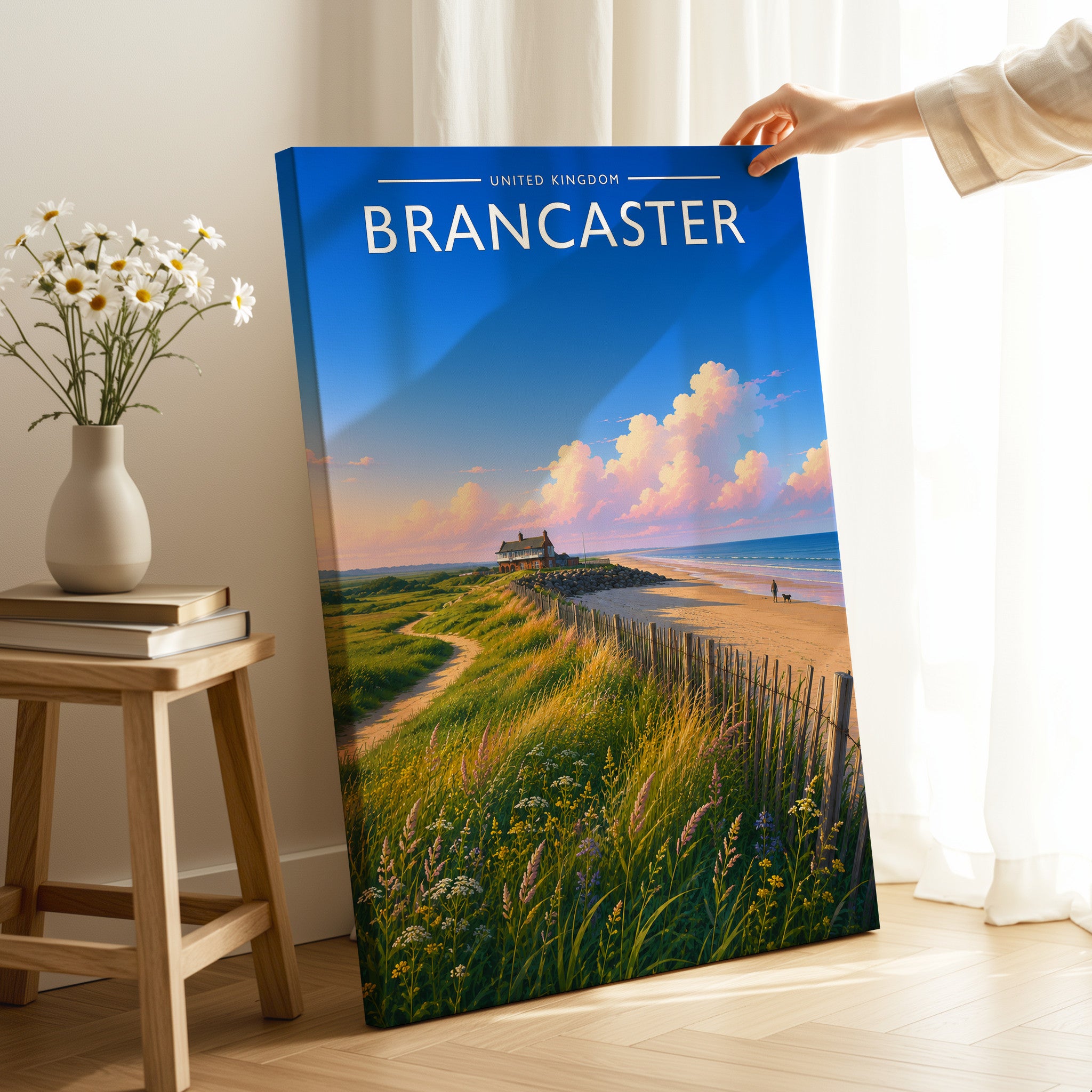 Brancaster #2 Travel Poster as a gallery-wrapped canvas