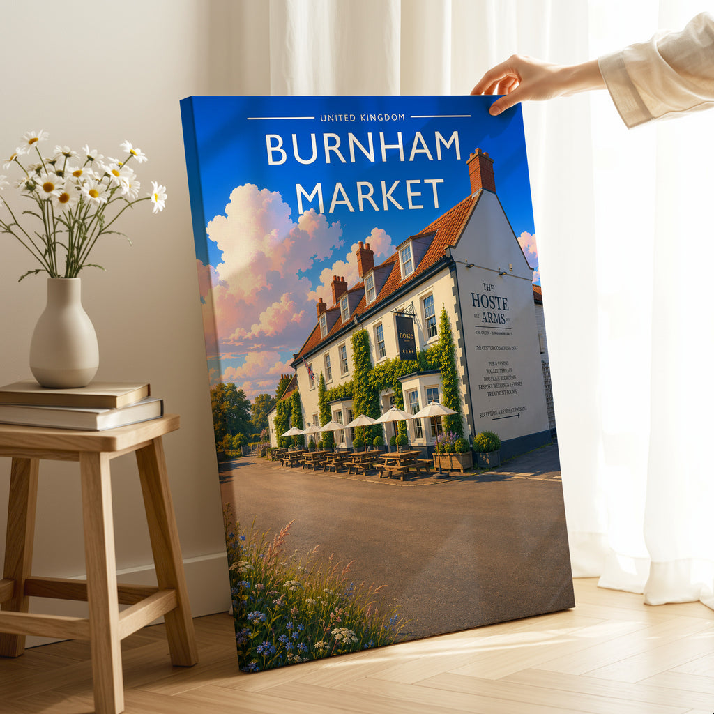 Burnham Market #3 Travel Poster as a gallery-wrapped canvas