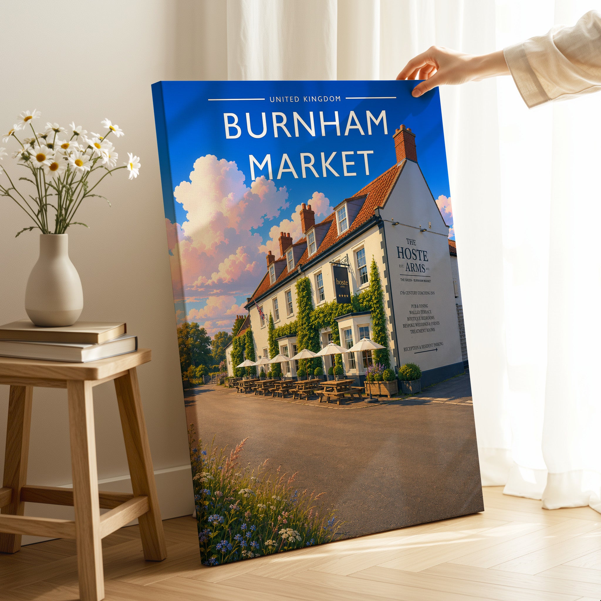 Burnham Market #3 Travel Poster as a gallery-wrapped canvas