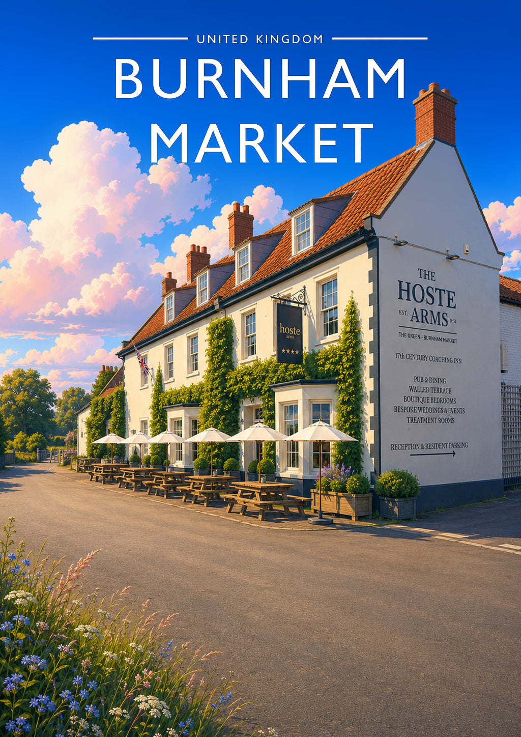 Burnham Market #3 Travel Poster - A4 travel poster print