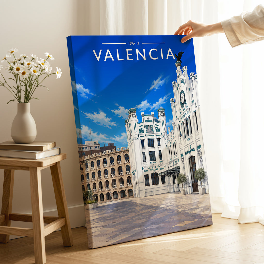 Valencia #2 Travel Poster as a gallery-wrapped canvas