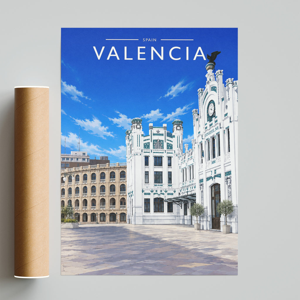 Valencia #2 Travel Poster - fine art print with shipping tube