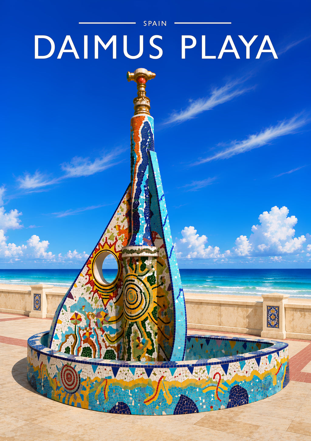 Daimus Playa Travel Poster - A4 travel poster print