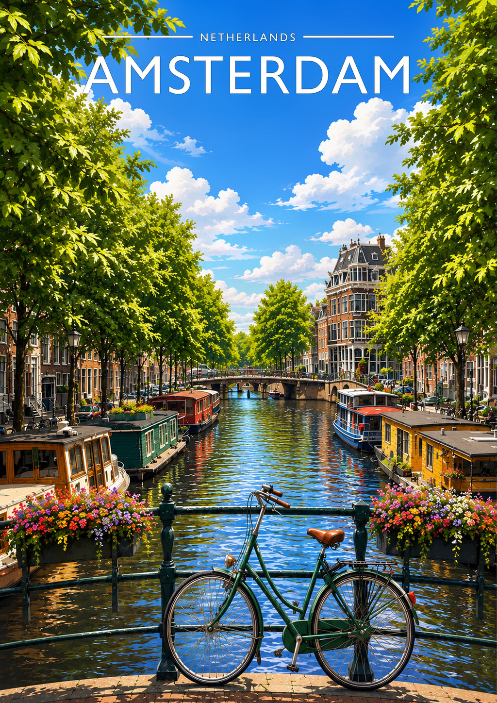 Amsterdam #3 Travel Poster - A4 travel poster print