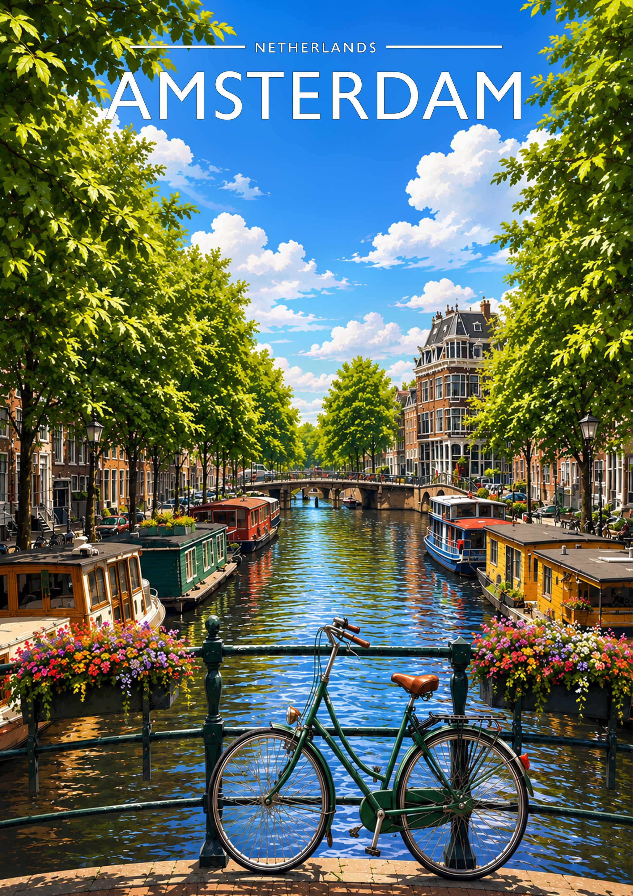 Amsterdam #3 Travel Poster - A4 travel poster print
