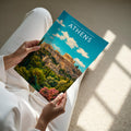 Athens Travel Poster - A4 print held in hand
