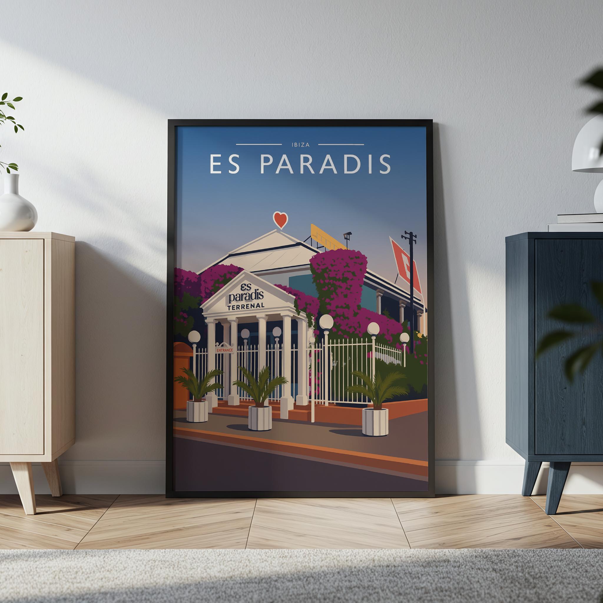 Ibiza #2 Travel Poster in a black frame