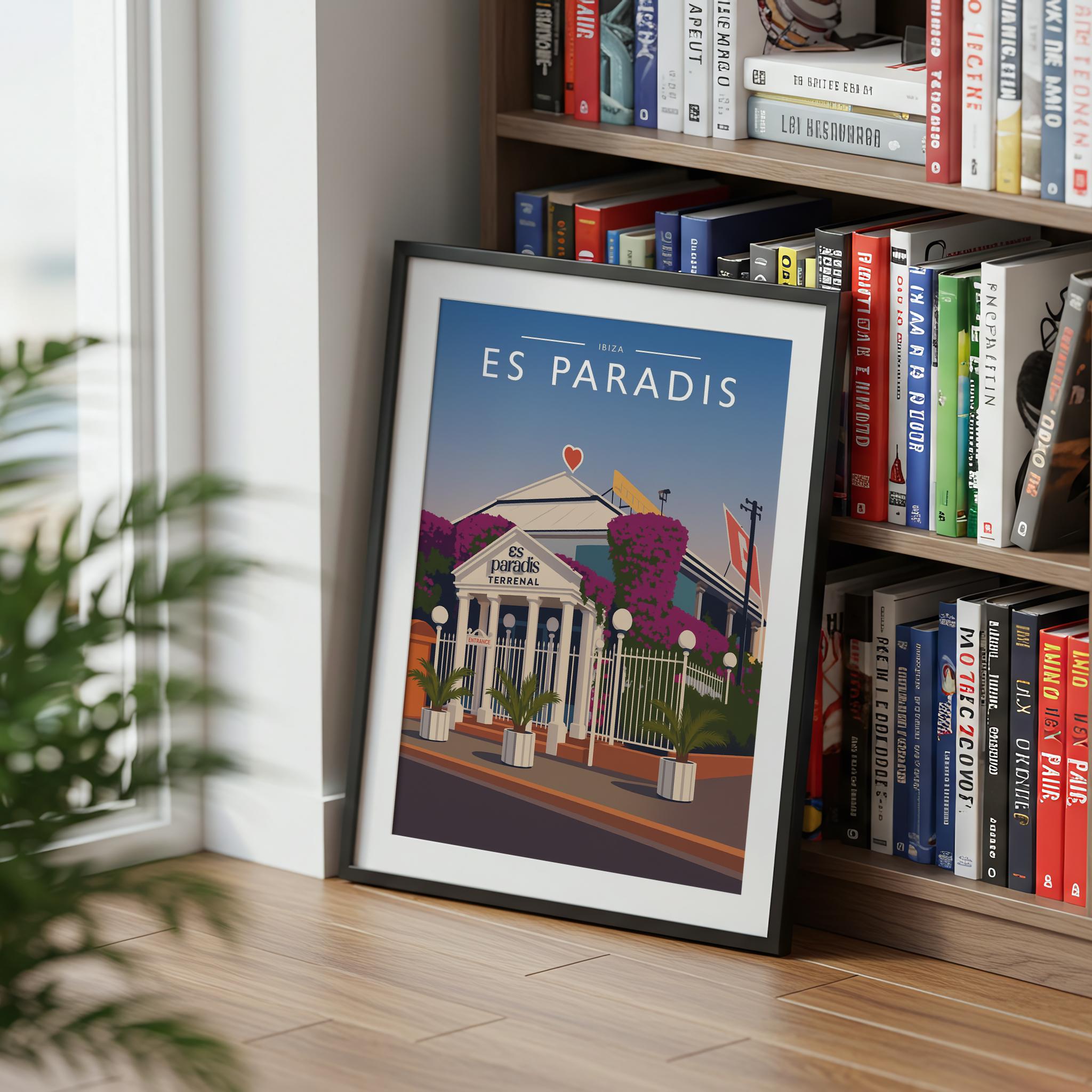 Ibiza #2 Travel Poster mounted in a black frame