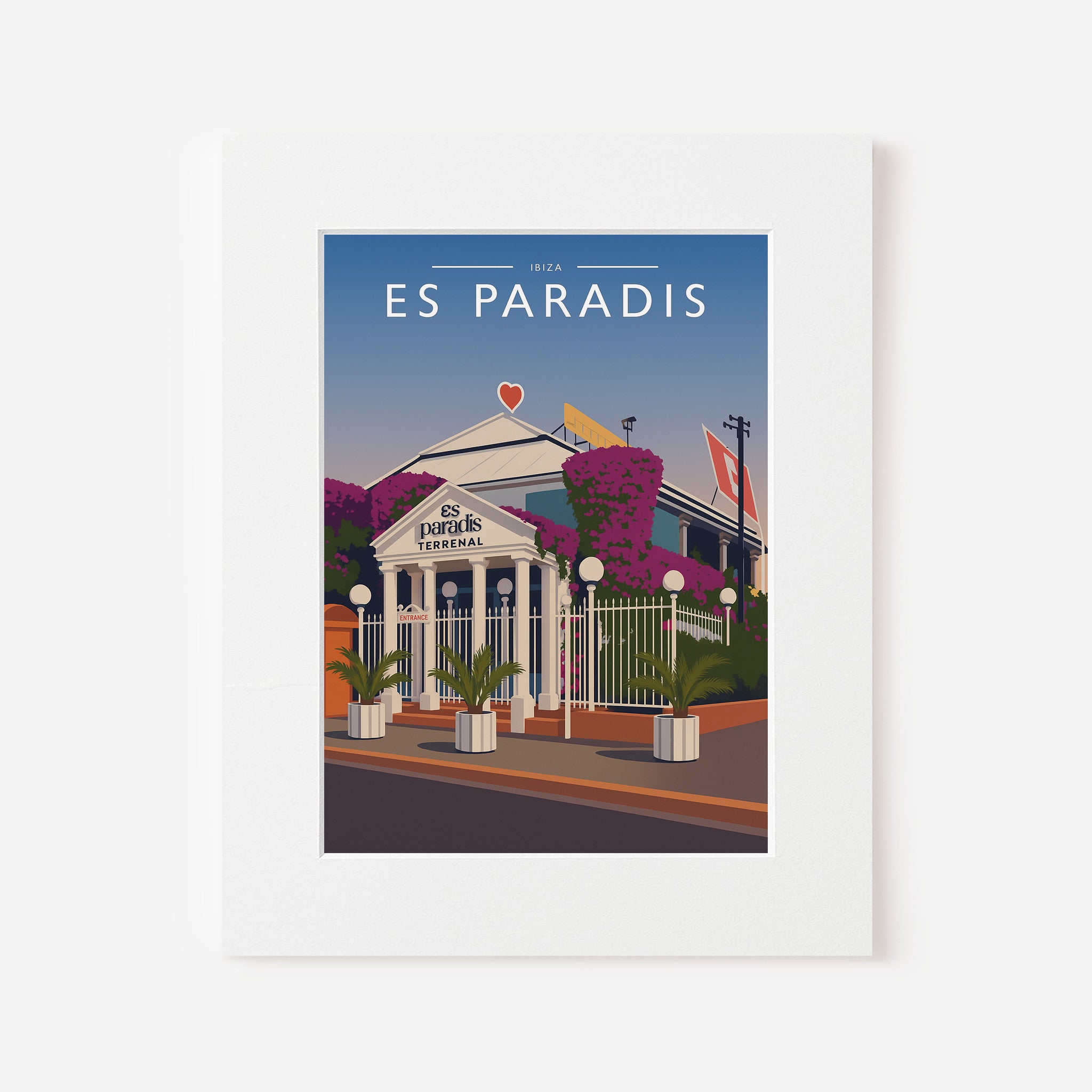 Ibiza #2 Travel Poster in a white mount