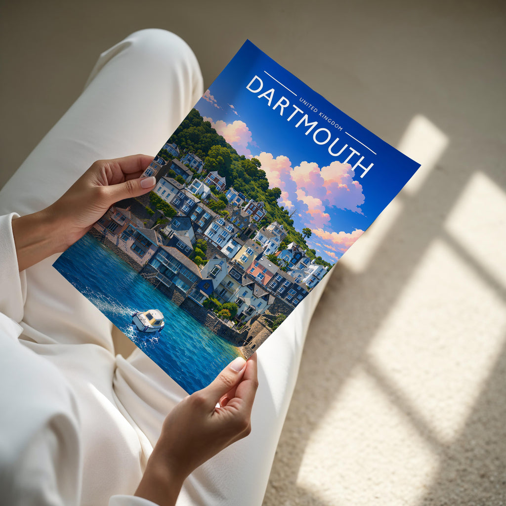 Dartmouth #3 Travel Poster - A4 print held in hand
