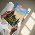 Edinburgh Travel Poster - A4 print held in hand