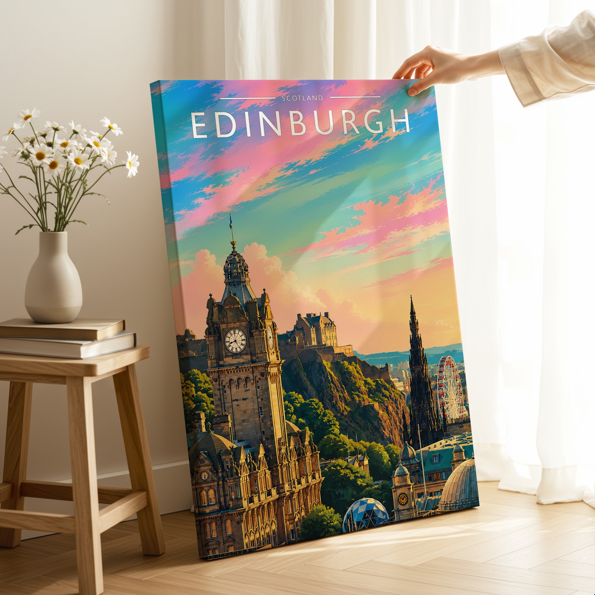 Edinburgh Travel Poster as a gallery-wrapped canvas