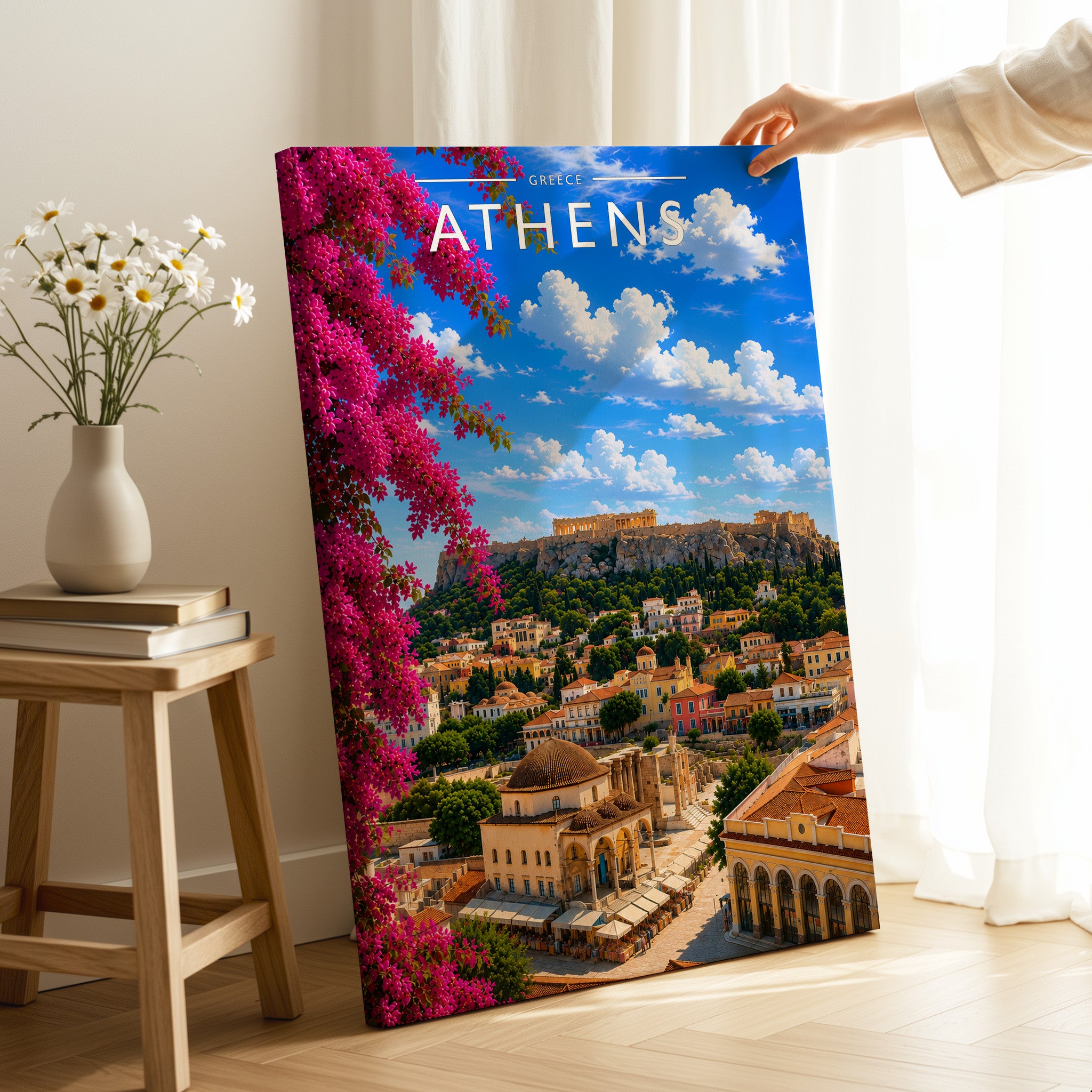 Athens #2 Travel Poster as a gallery-wrapped canvas