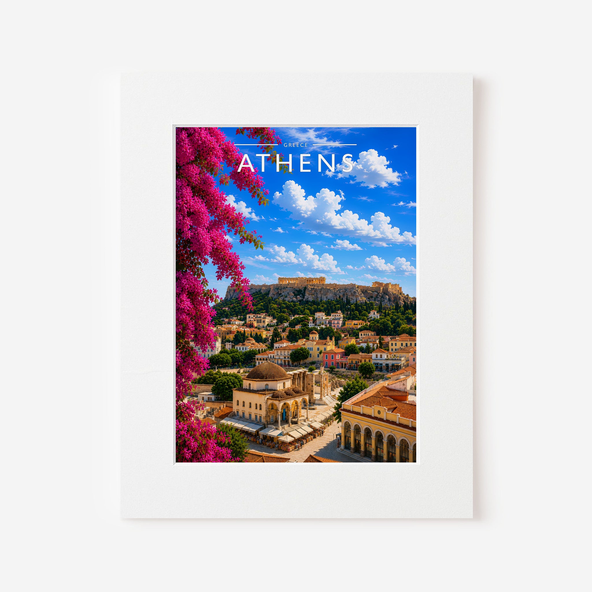Athens #2 Travel Poster in a white mount
