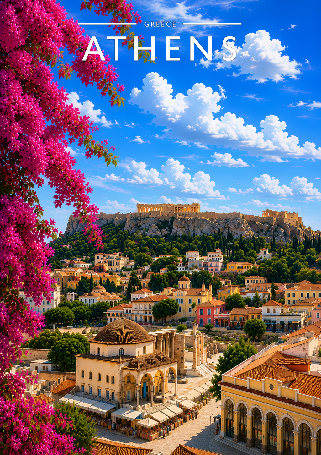 Athens #2 Travel Poster - A4 travel poster print