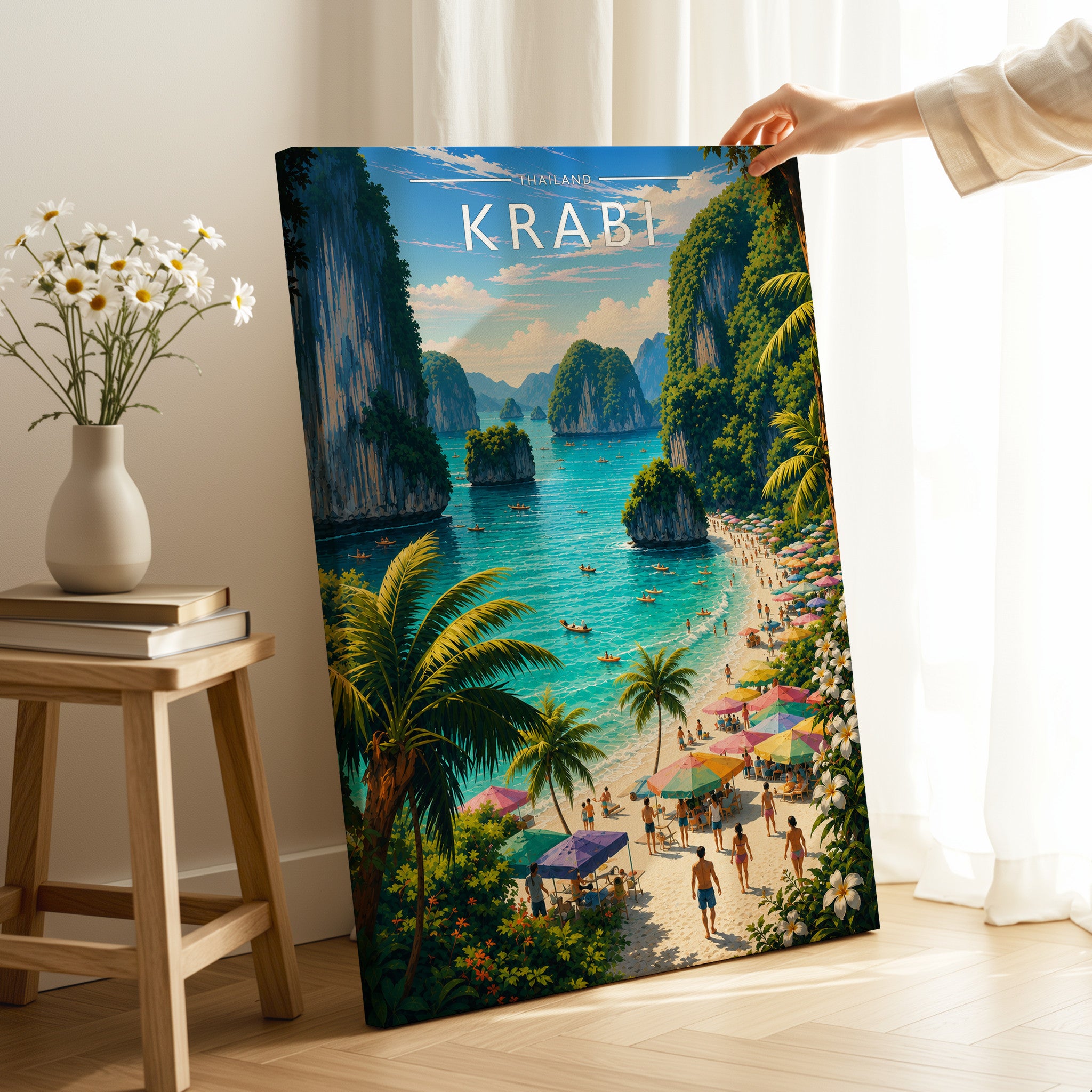 Krabi Travel Poster as a gallery-wrapped canvas