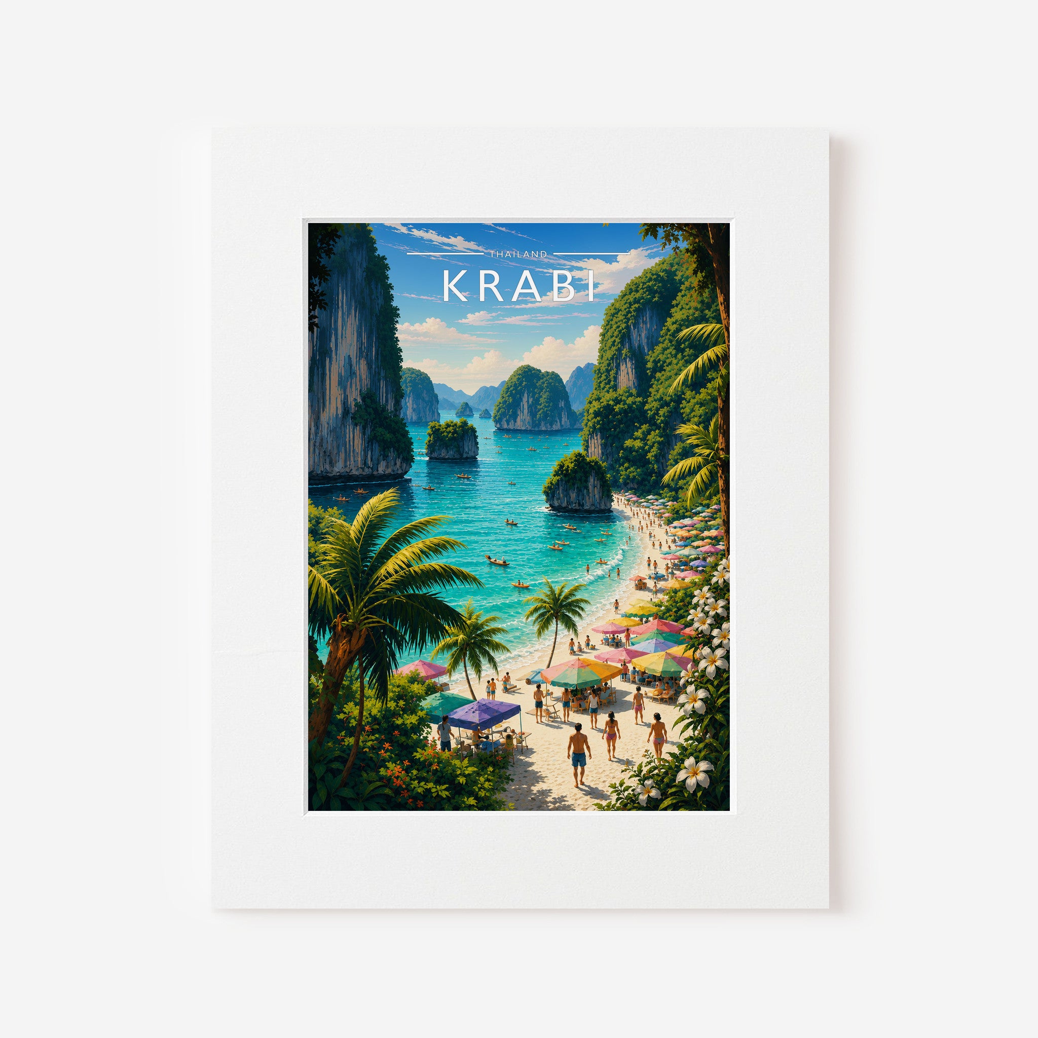 Krabi Travel Poster in a white mount