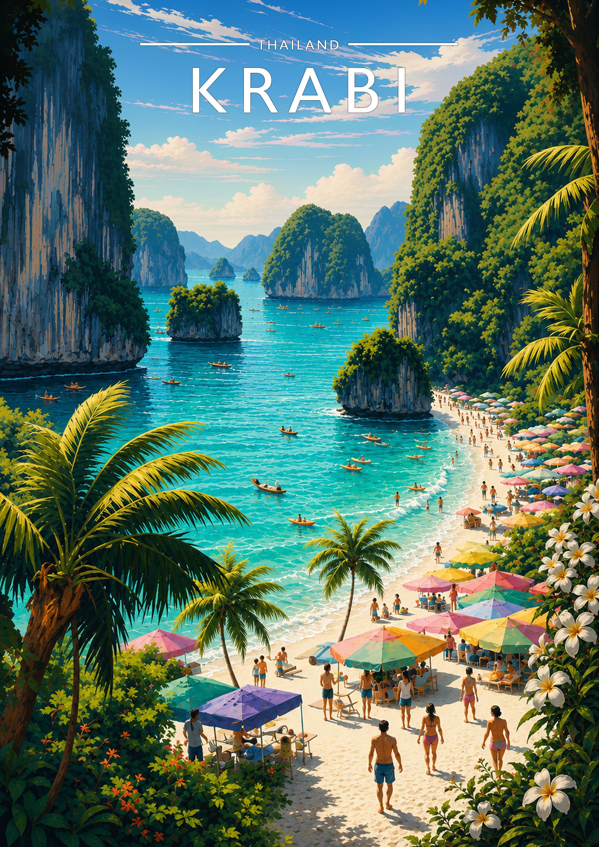 Krabi Travel Poster - A4 travel poster print