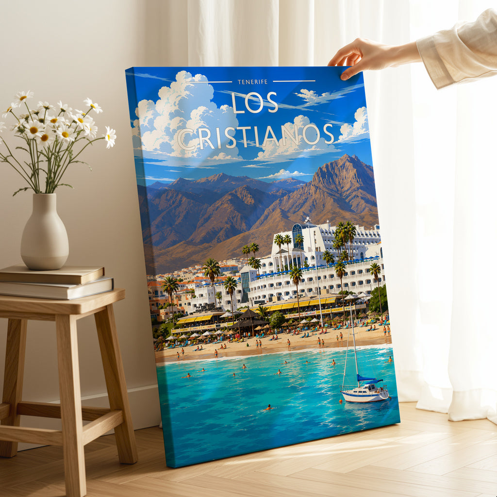 Los Cristianos Travel Poster as a gallery-wrapped canvas