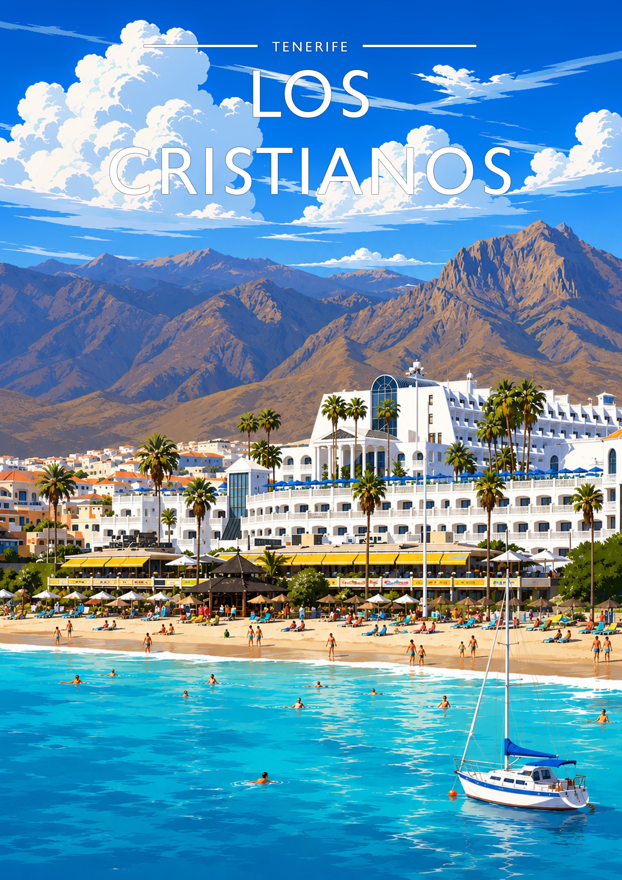 Los Cristianos Travel Poster - A4 travel poster print