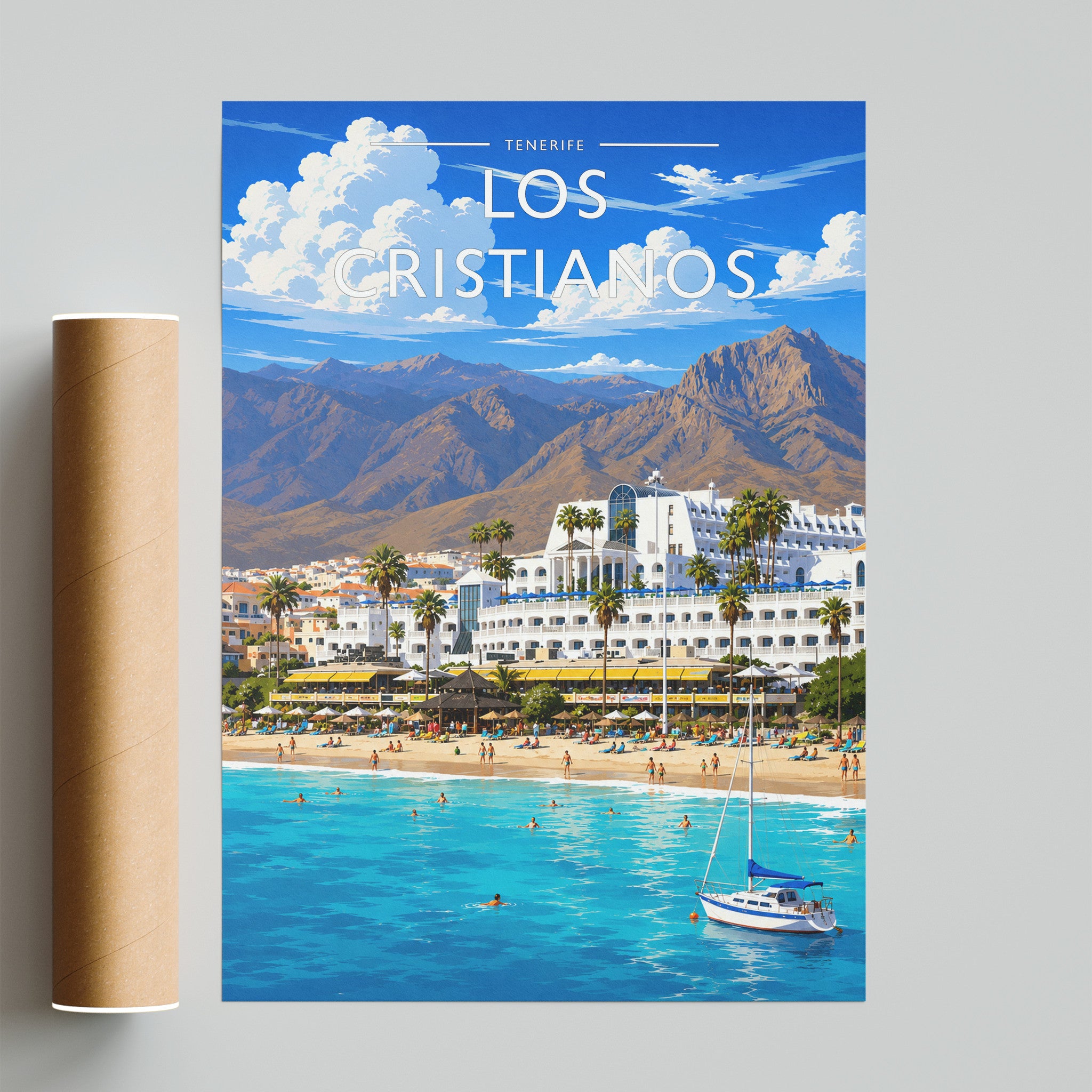 Los Cristianos Travel Poster - fine art print with shipping tube