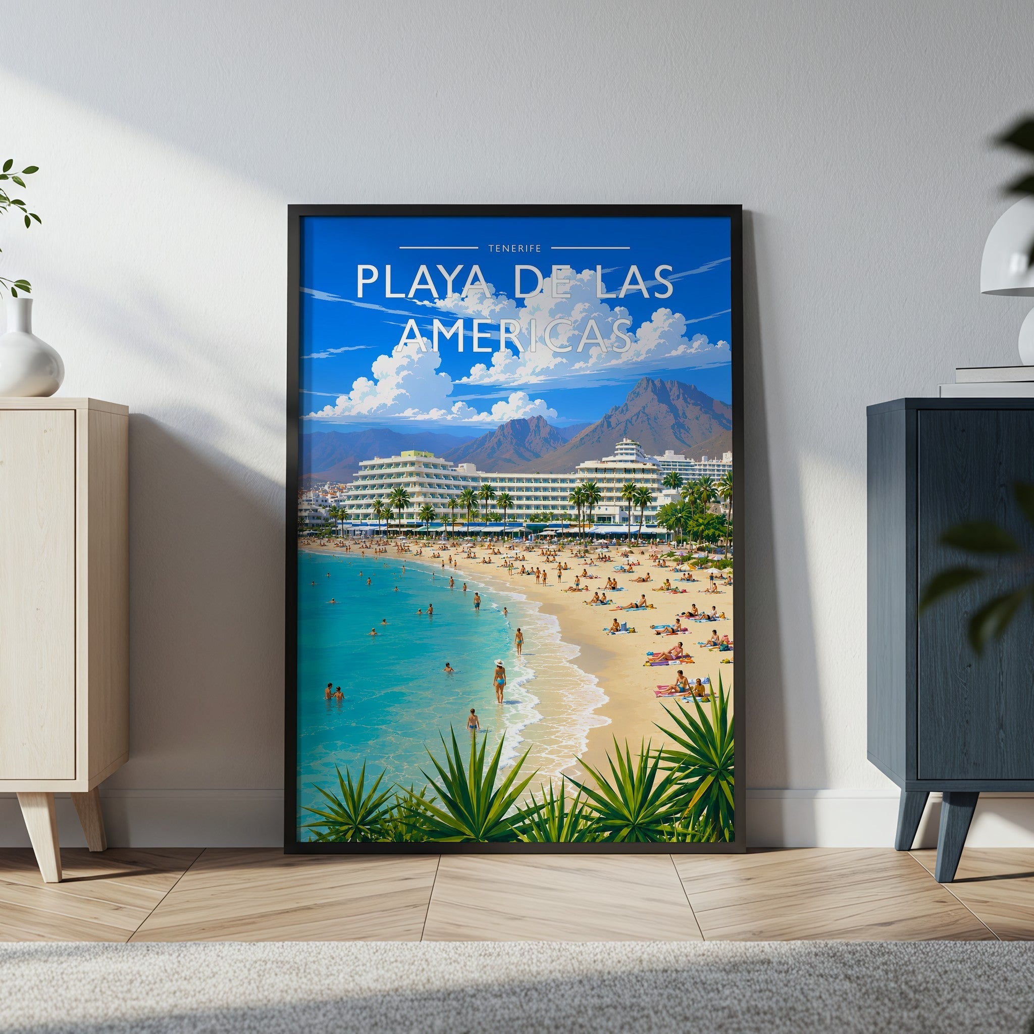 Playa de las Americas #2 Travel Poster in a black frame