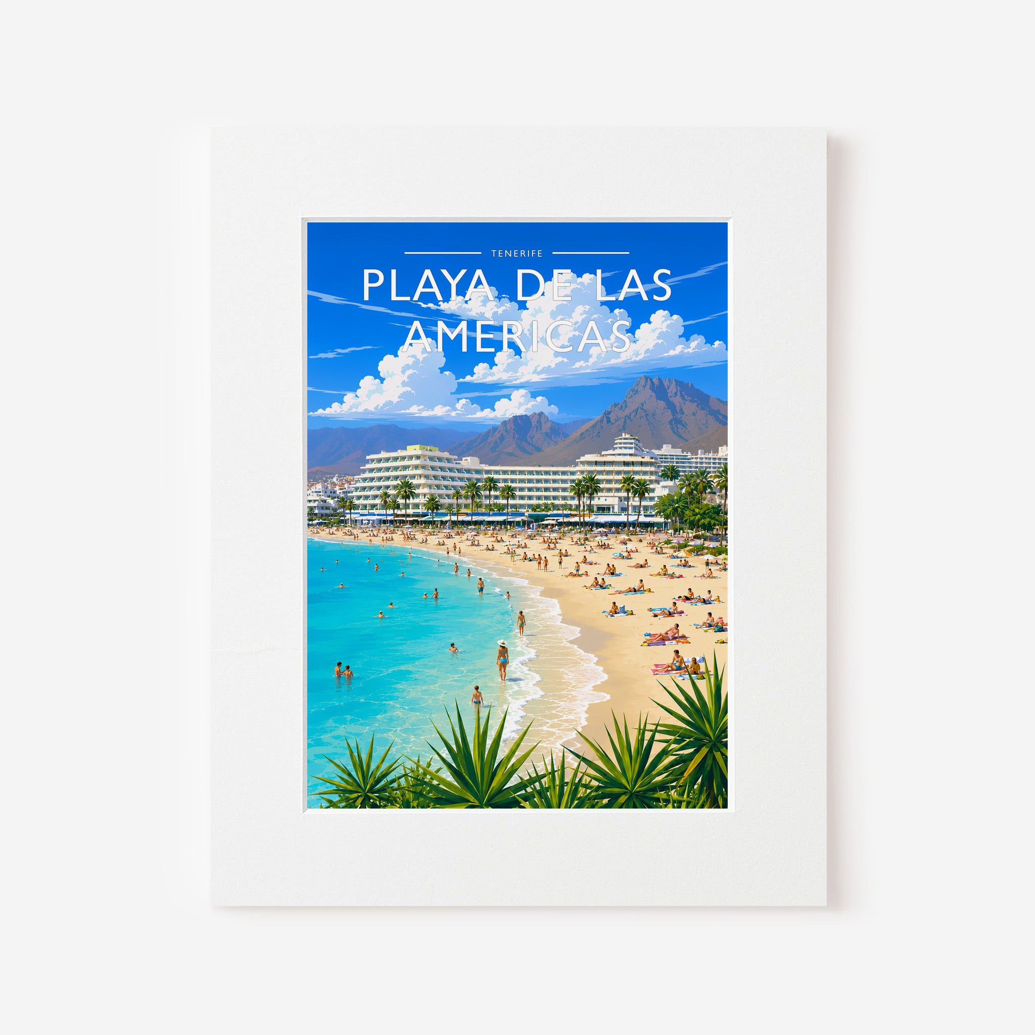 Playa de las Americas #2 Travel Poster in a white mount