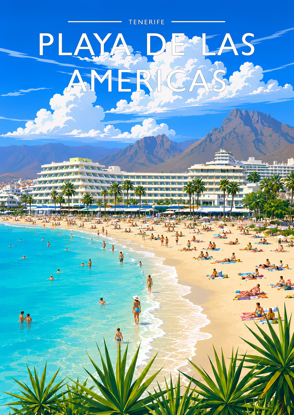 Playa de las Americas #2 Travel Poster - A4 travel poster print