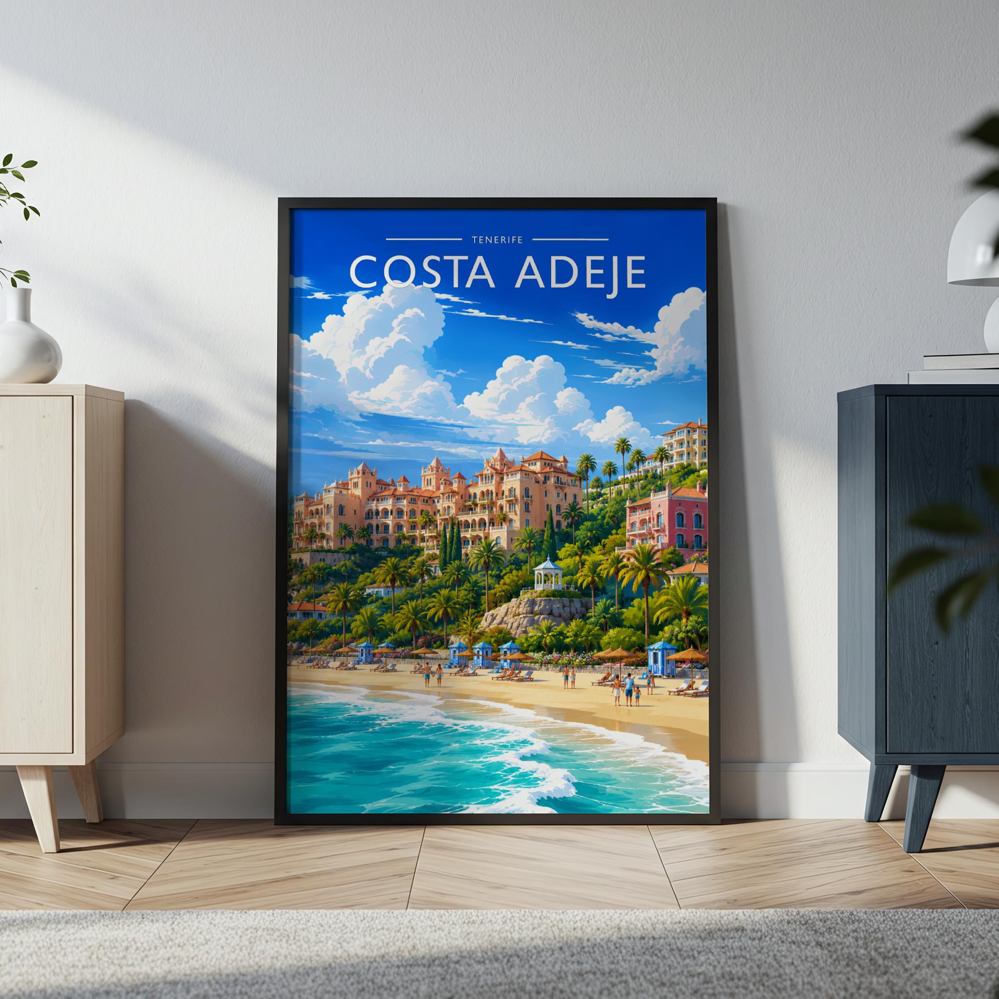 Costa Adeje #3 Travel Poster in a black frame