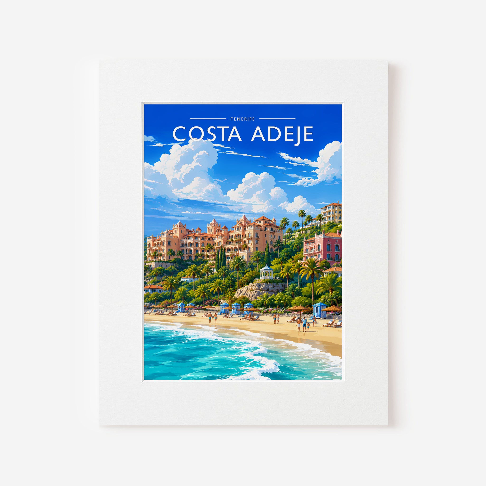 Costa Adeje #3 Travel Poster in a white mount