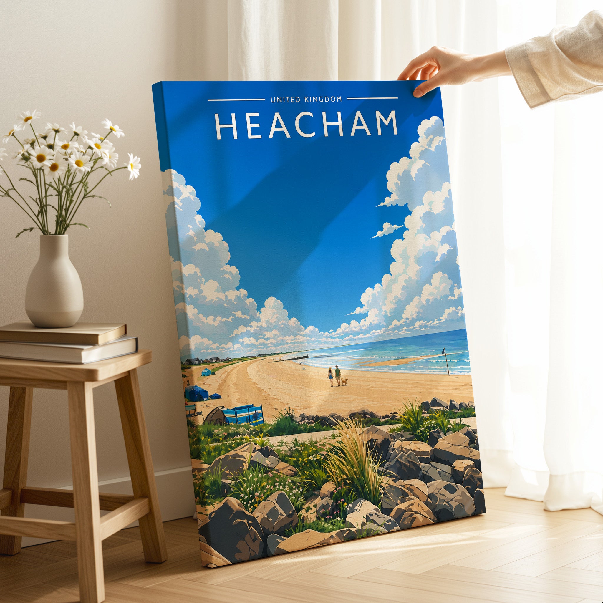 Heacham #4 Travel Poster as a gallery-wrapped canvas