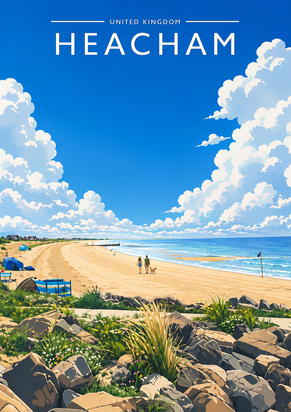 Heacham #4 Travel Poster - A4 travel poster print