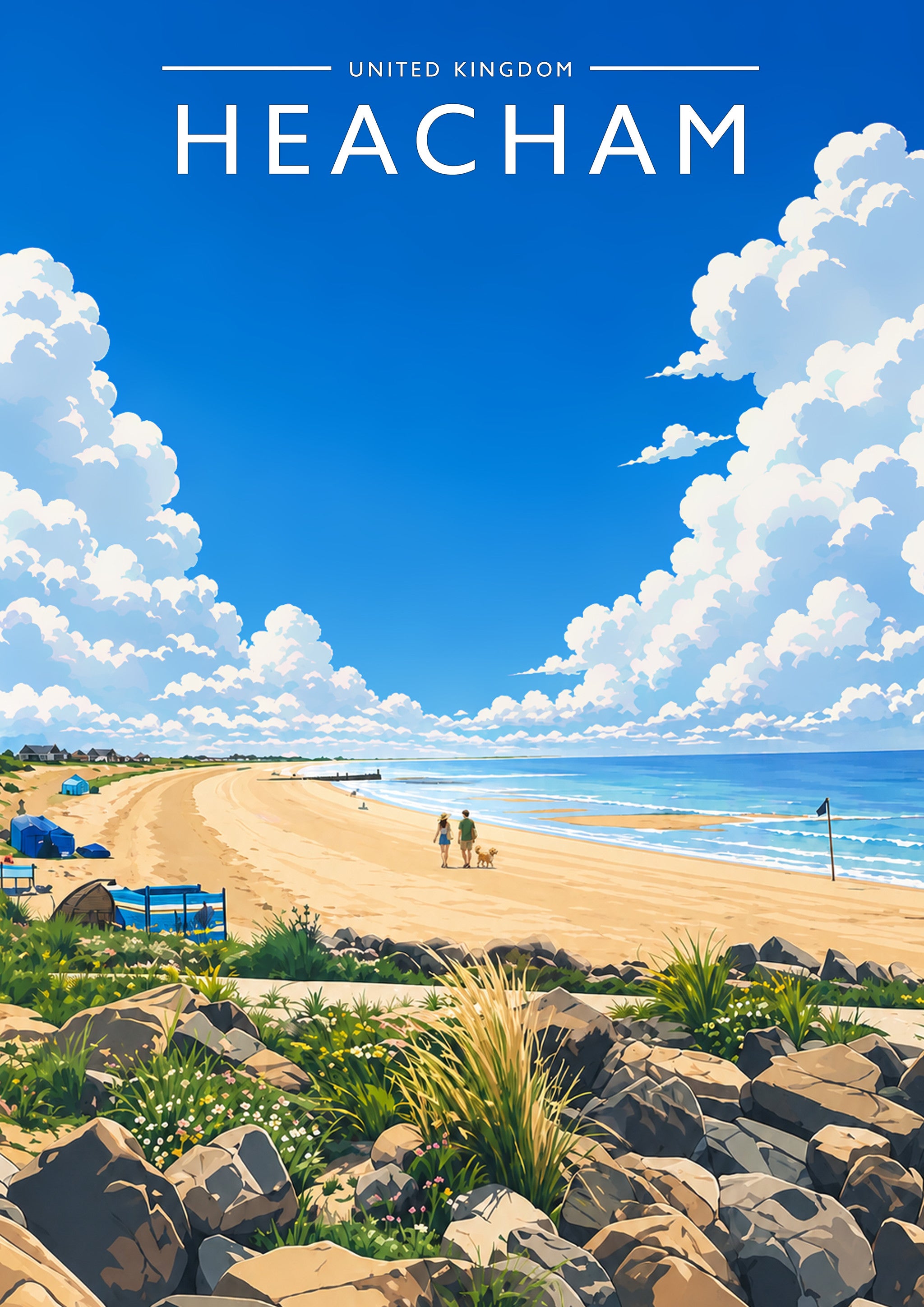 Heacham #4 Travel Poster - A4 travel poster print