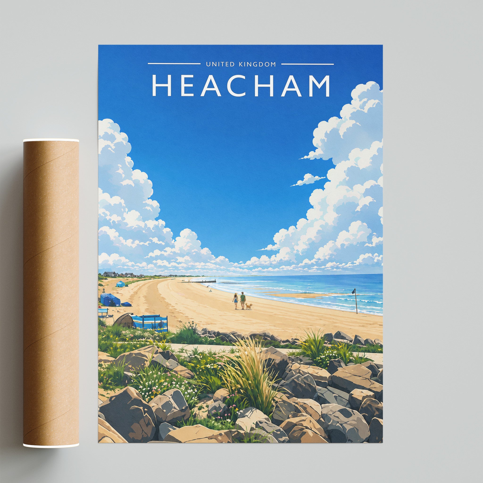 Heacham #4 Travel Poster - fine art print with shipping tube