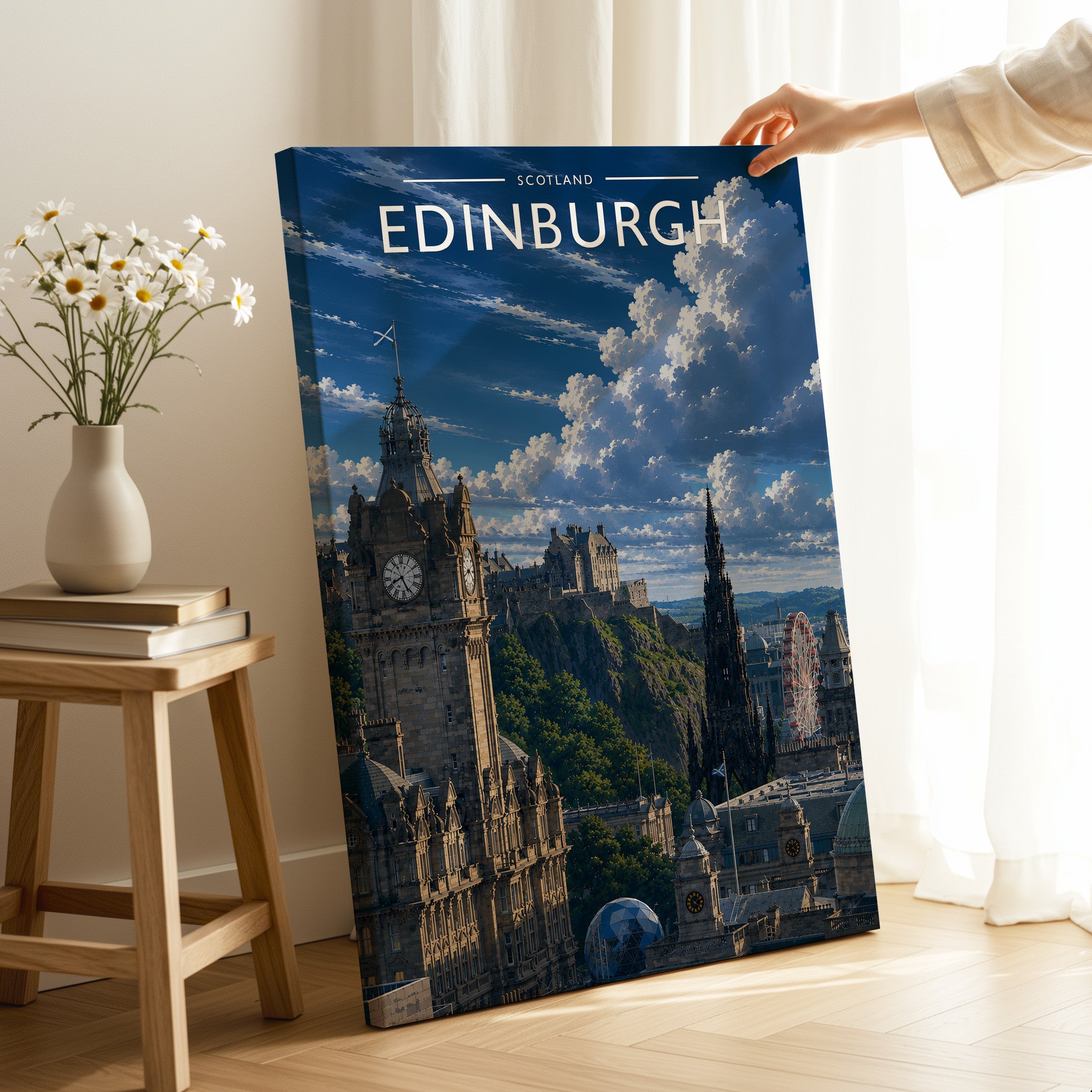 Edinburgh #2 Travel Poster as a gallery-wrapped canvas