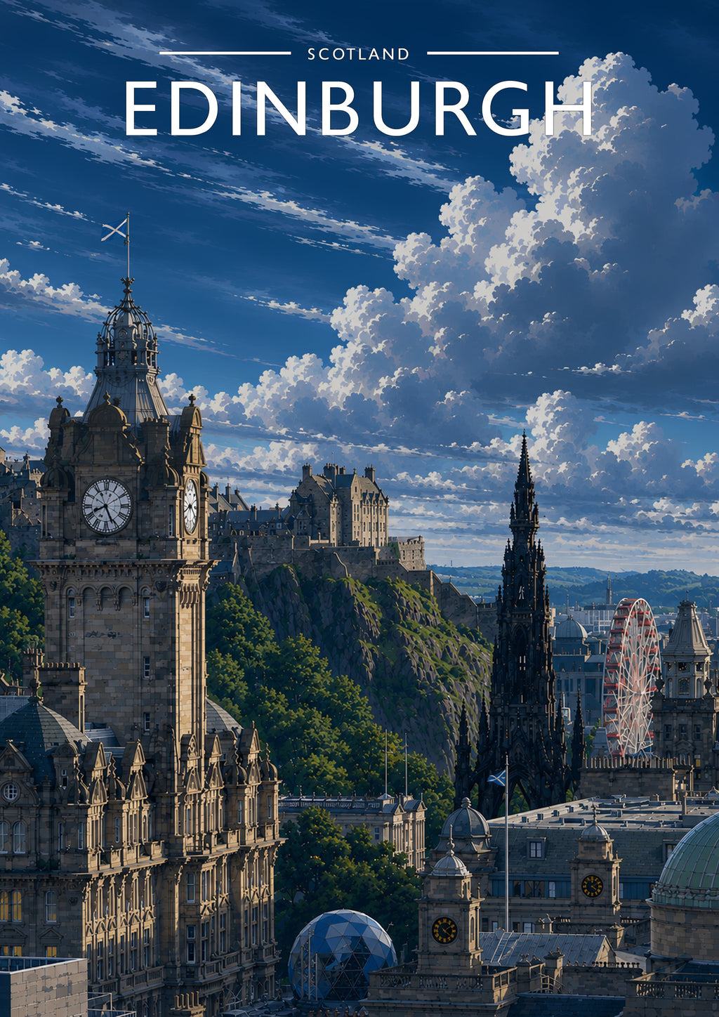 Edinburgh #2 Travel Poster - A4 travel poster print