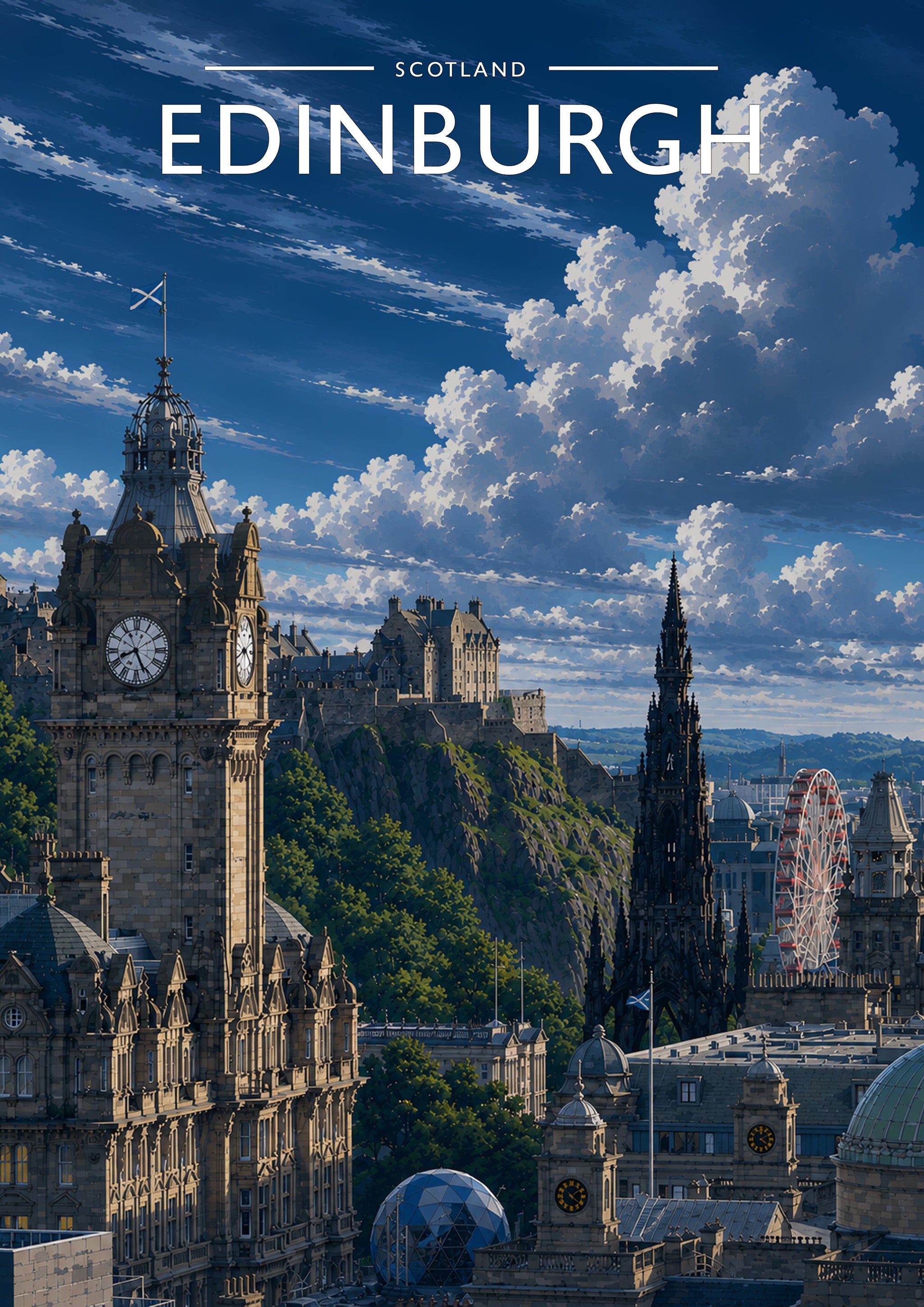Edinburgh #2 Travel Poster - A4 travel poster print