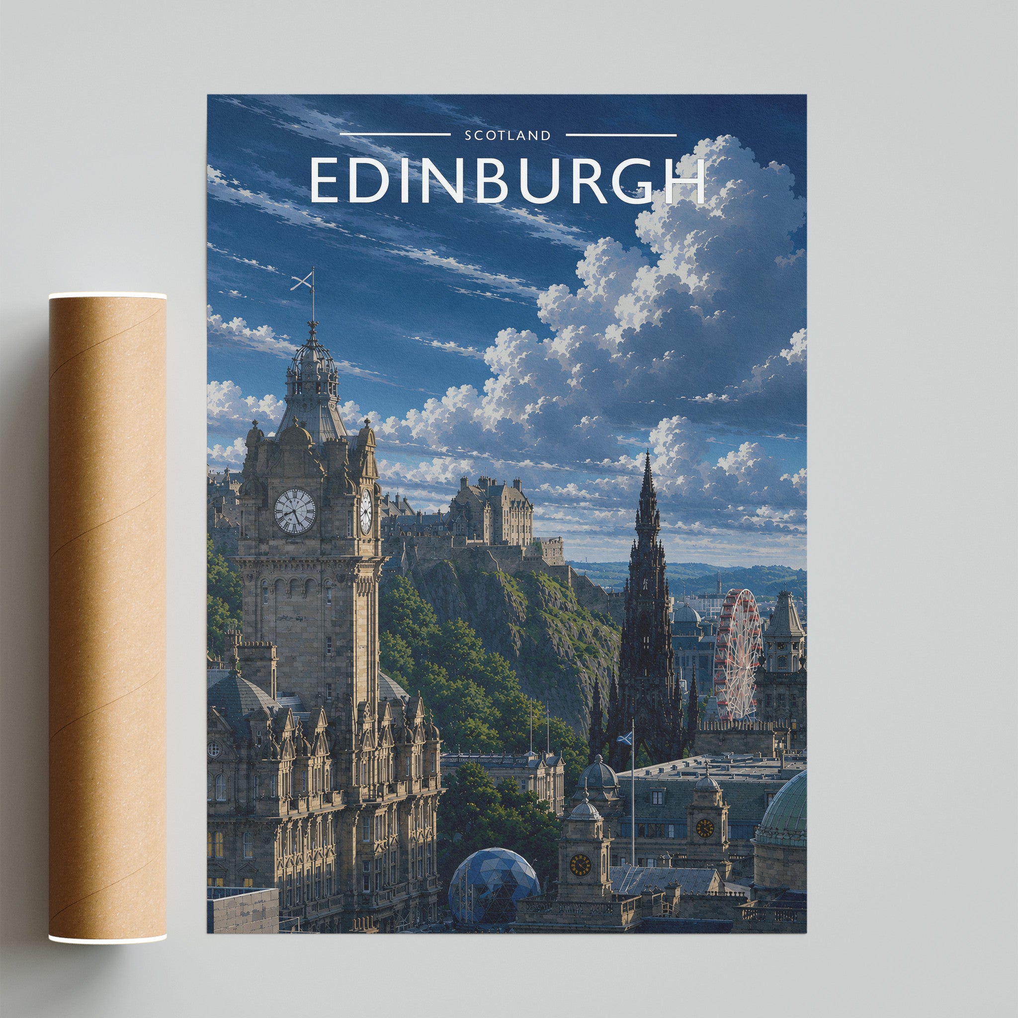 Edinburgh #2 Travel Poster - fine art print with shipping tube