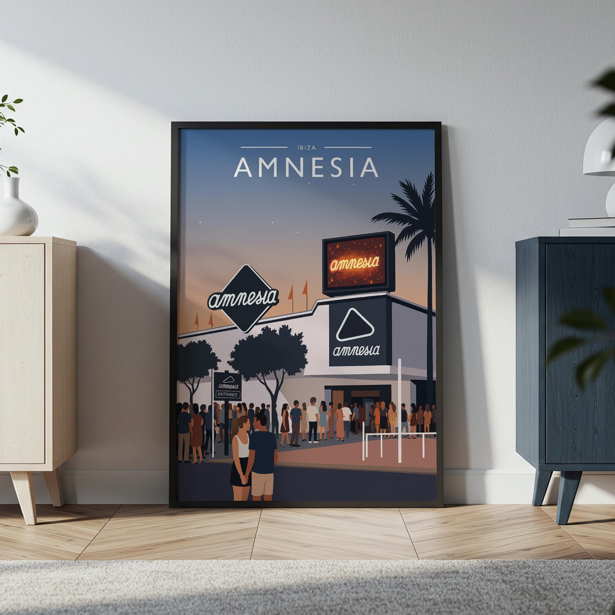 Ibiza #3 Travel Poster in a black frame