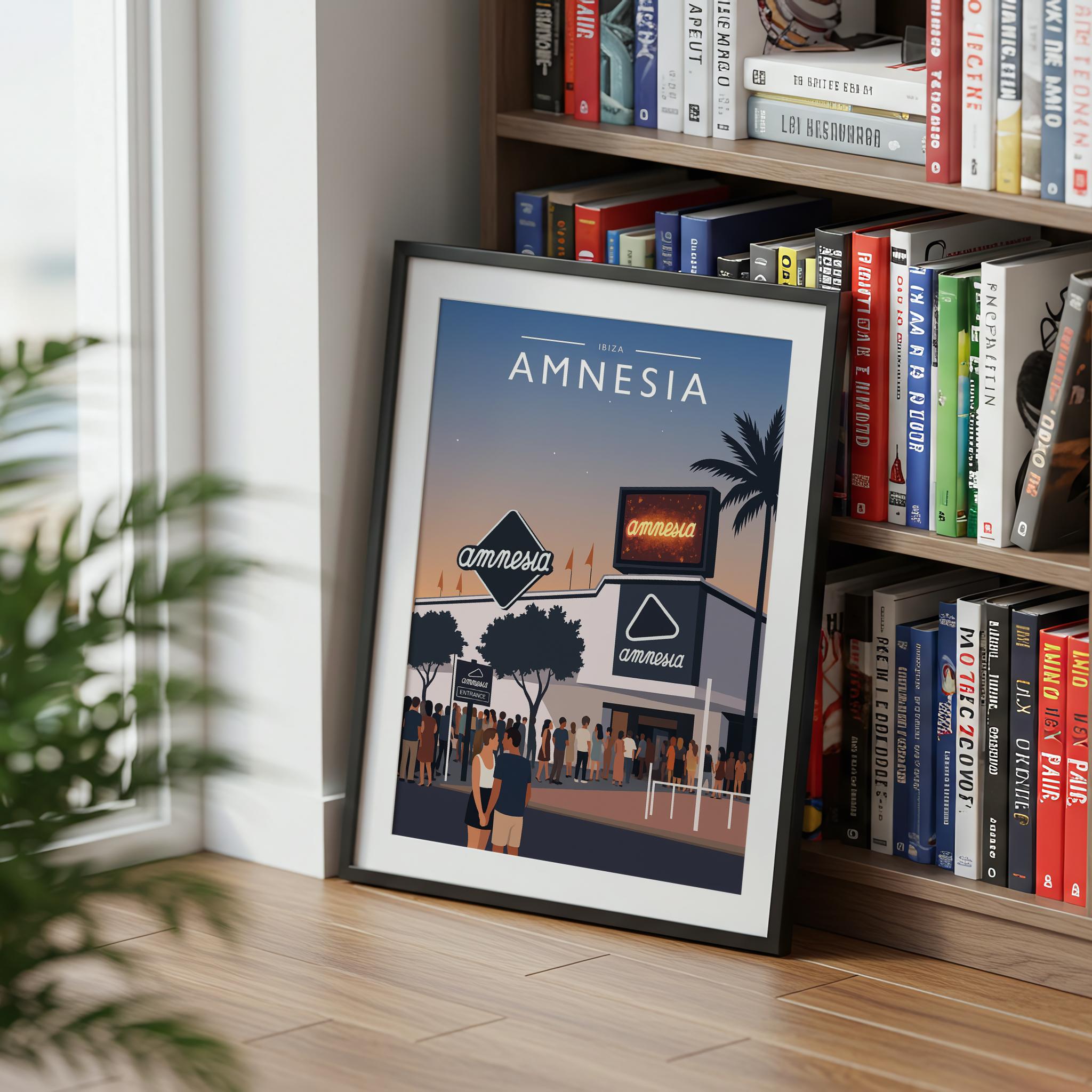 Ibiza #3 Travel Poster mounted in a black frame