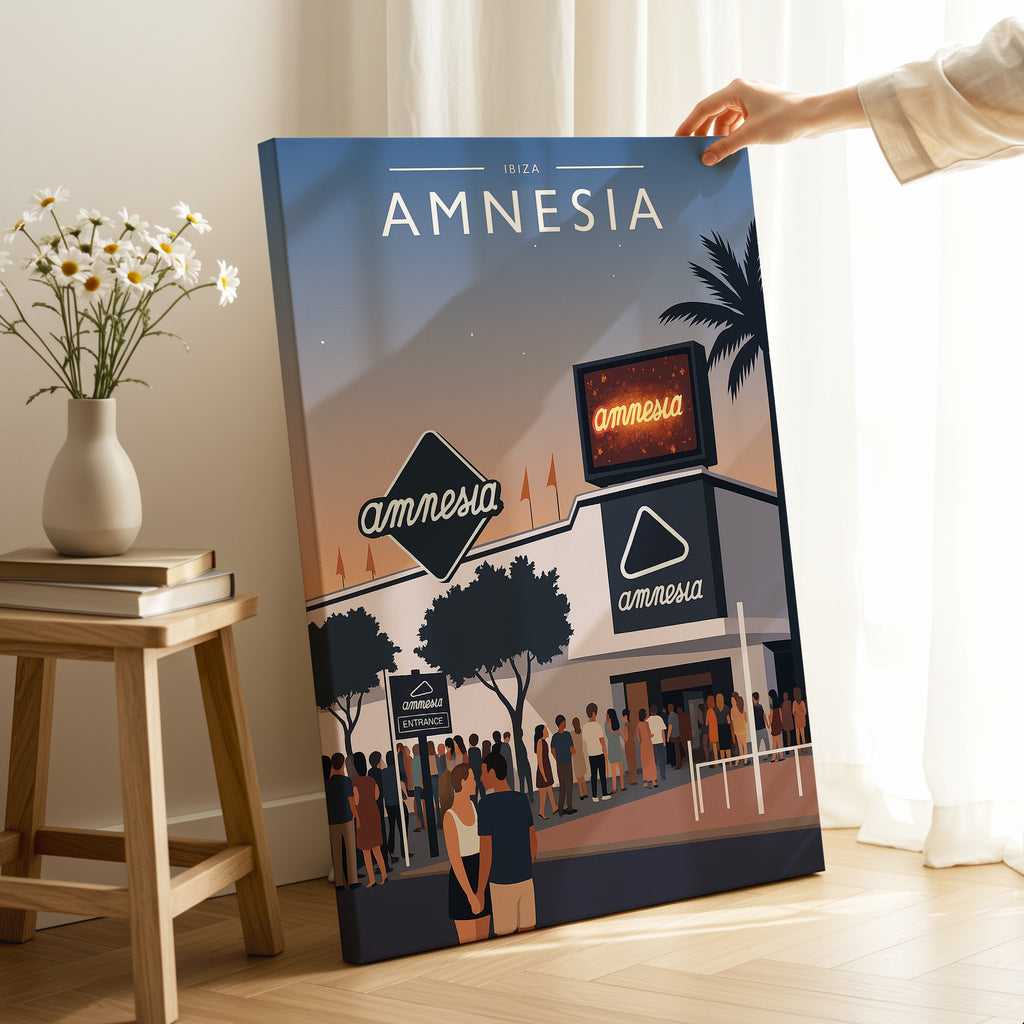 Ibiza #3 Travel Poster as a gallery-wrapped canvas