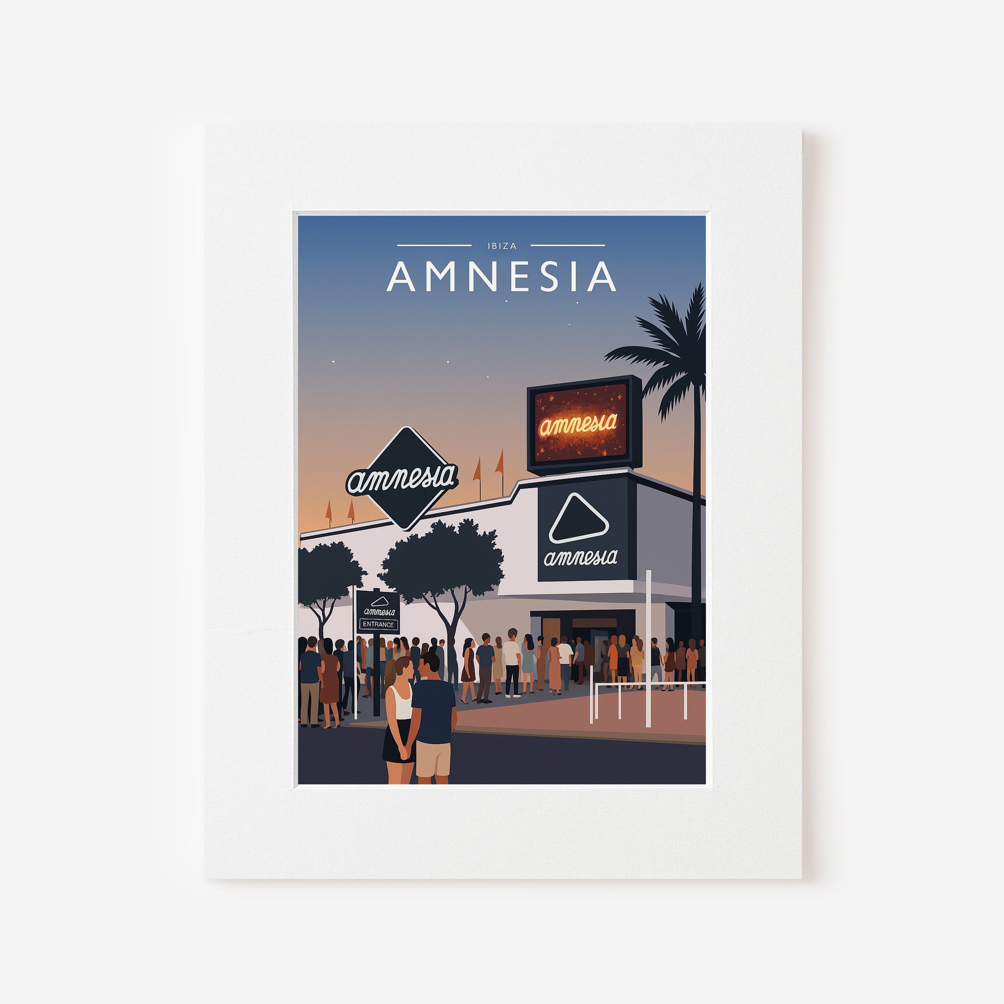 Ibiza #3 Travel Poster in a white mount