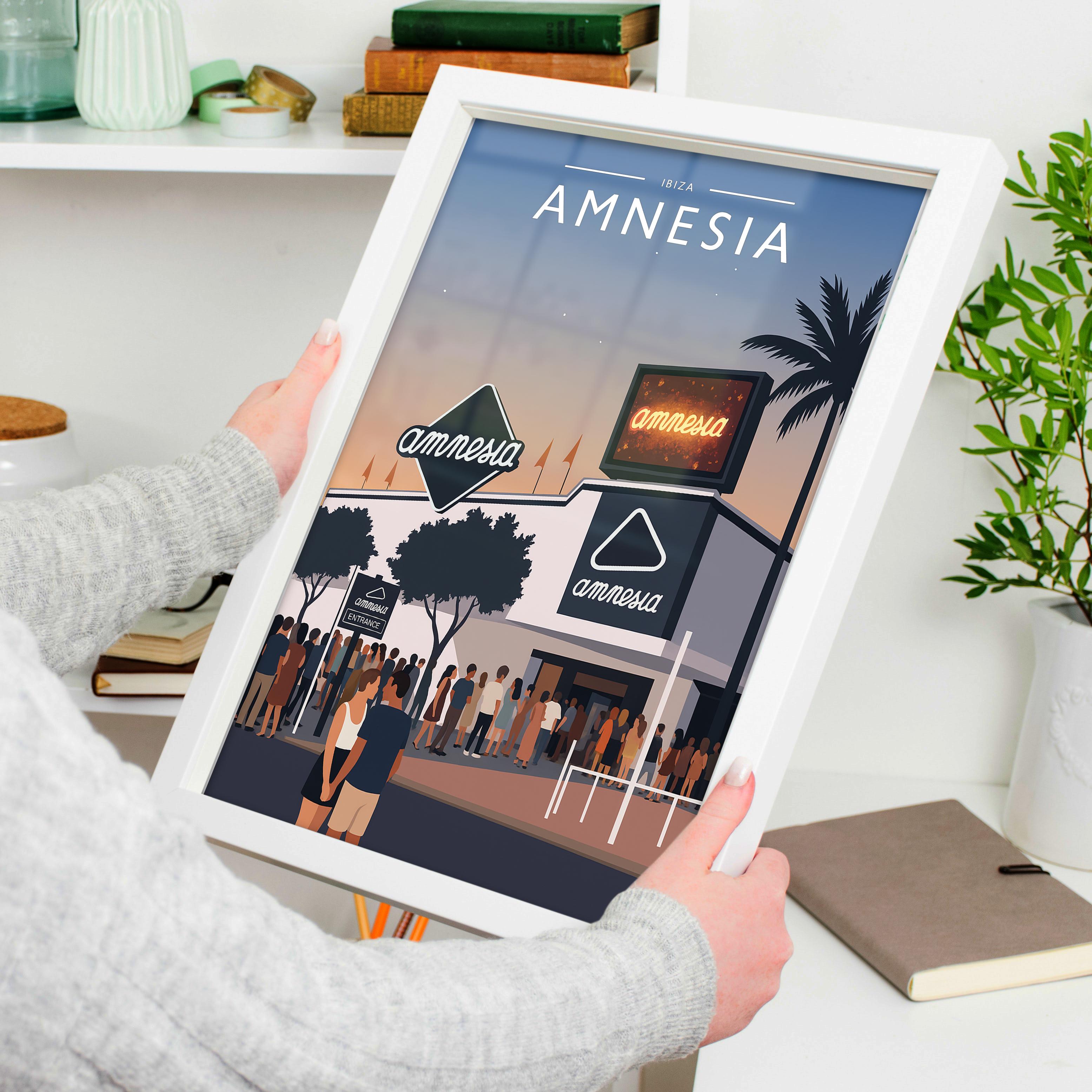 Ibiza #3 Travel Poster held in a white frame