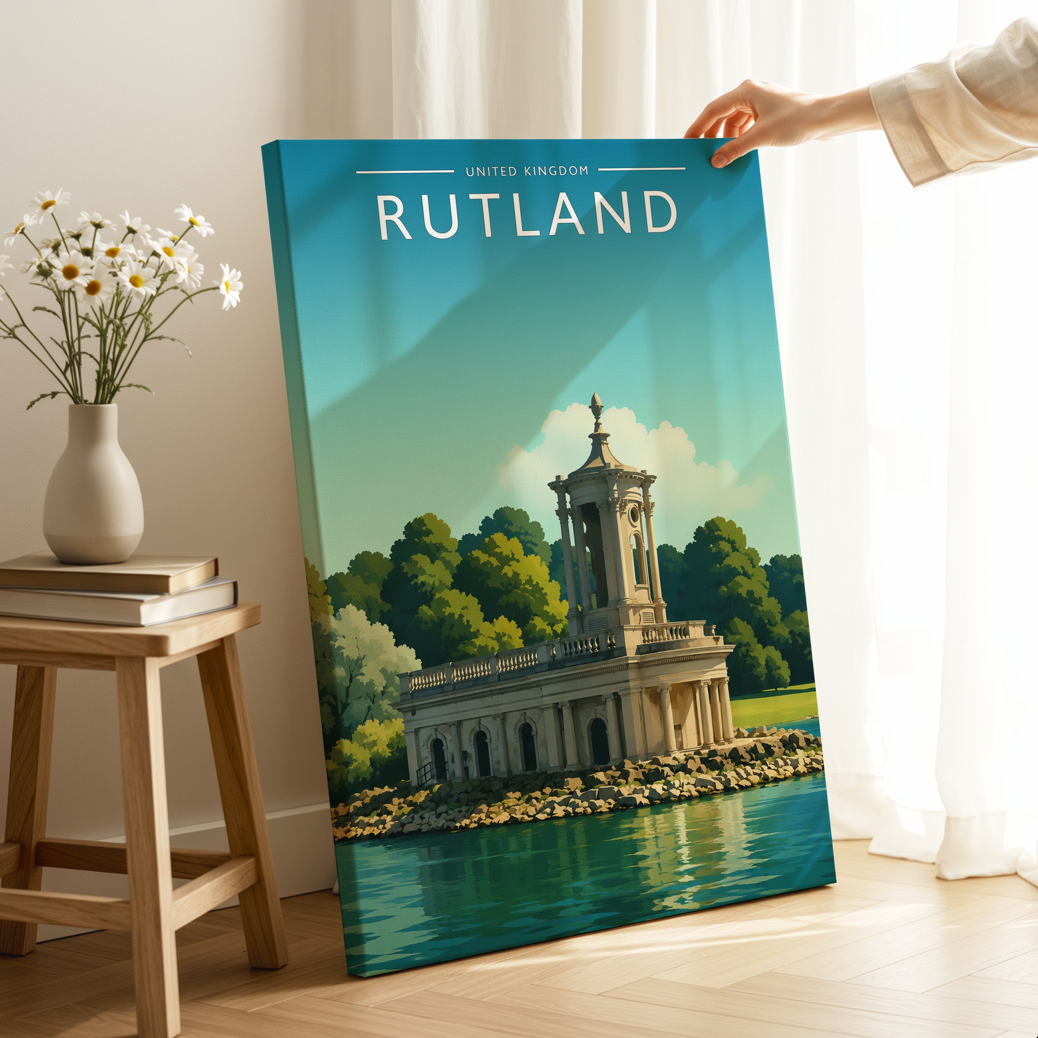 Rutland #2 Travel Poster as a gallery-wrapped canvas