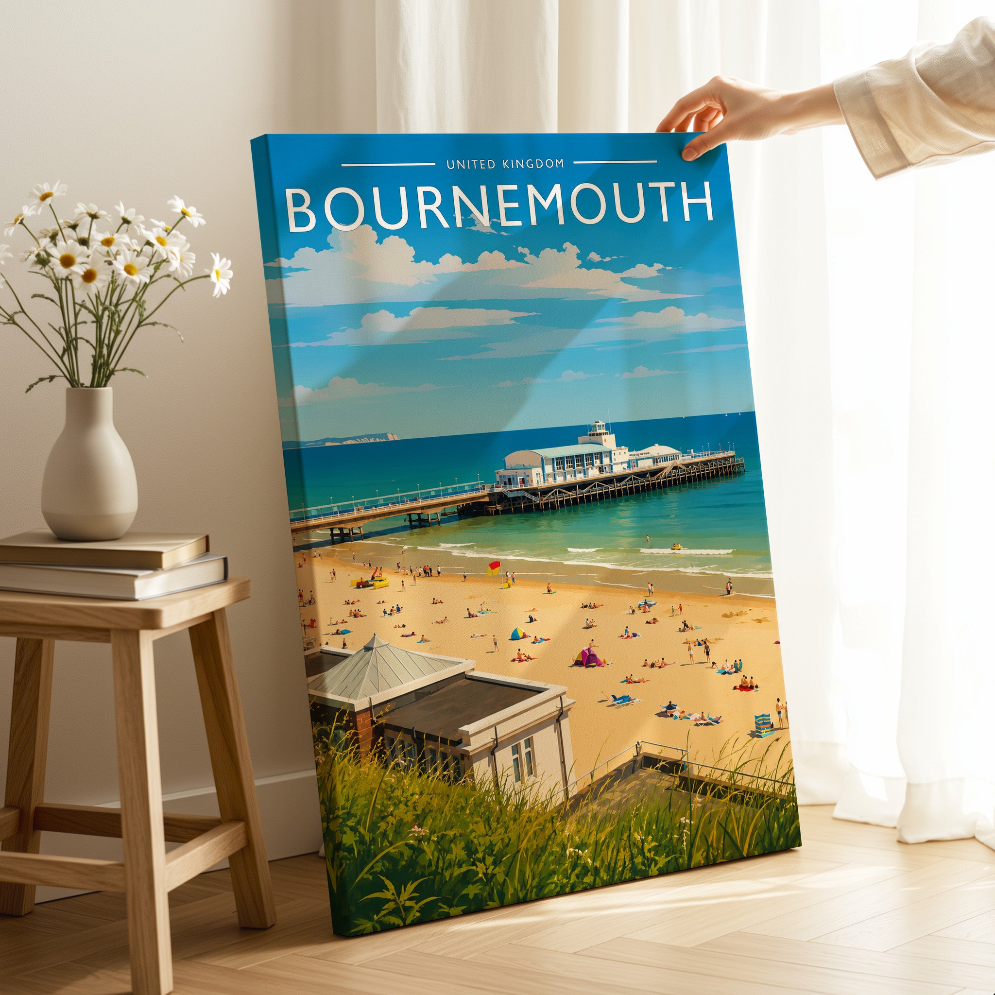 Bournemouth Travel Poster as a gallery-wrapped canvas